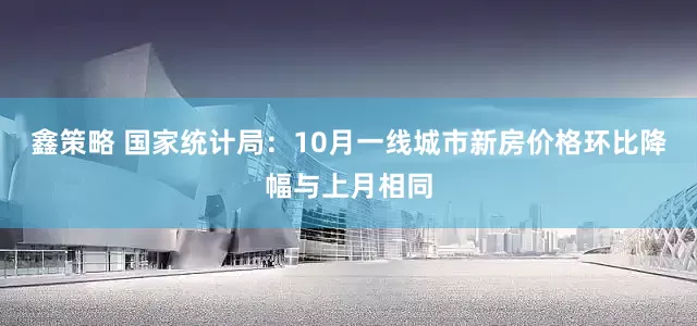 鑫策略 国家统计局：10月一线城市新房价格环比降幅与上月相同